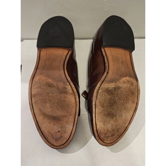 Men's ALLEN EDMONDS CODY Kiltie Tassel Loafers 11 D Brown Woven Leather Shoes - Picture 7 of 14